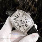Perfect Replica Franck Muller White Roman Dial Diamond Bezel 51mm Watch